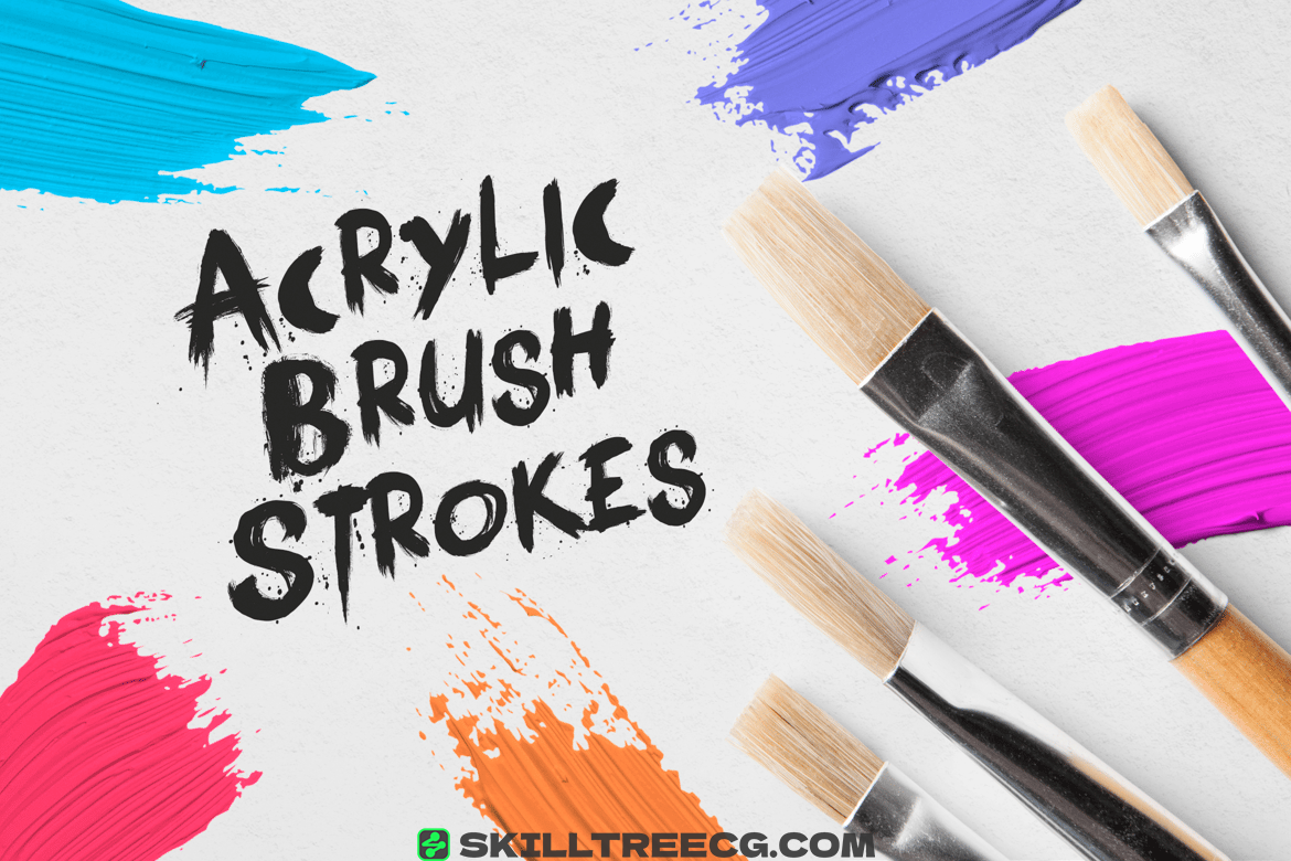 30 Acrylic Brush Strokes（950477）-技能树
